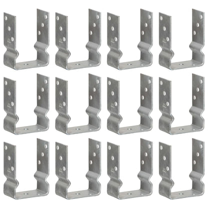 Fence Anchors 12 pcs Silver 10x6x15 cm Galvanised Steel