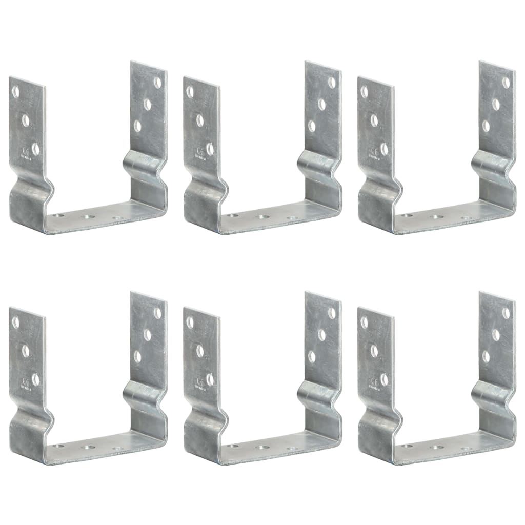 Fence Anchors 6 pcs Silver 14x6x15 cm Galvanised Steel