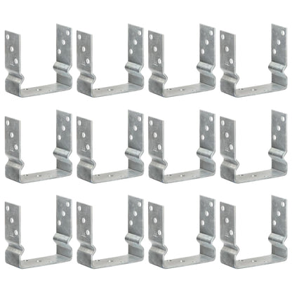 Fence Anchors 12 pcs Silver 14x6x15 cm Galvanised Steel