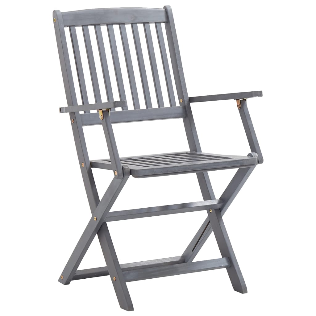 Garden Dining Set | Grey | Solid Acacia wood | Medium | Foldable