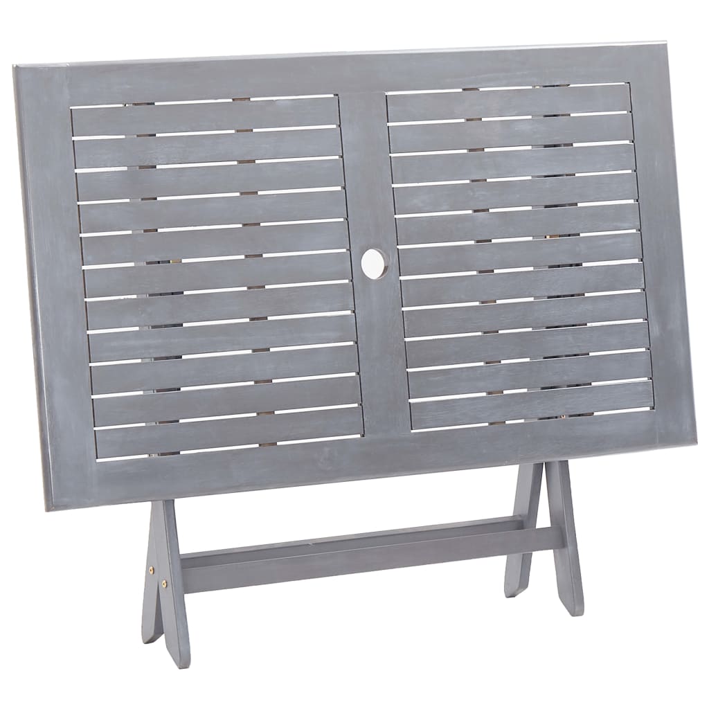 Garden Dining Set | Grey | Solid acacia wood | Medium | Foldable