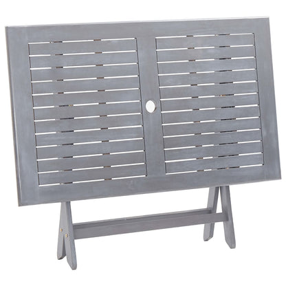Garden Dining Set | Grey | Solid acacia wood | Medium | Foldable