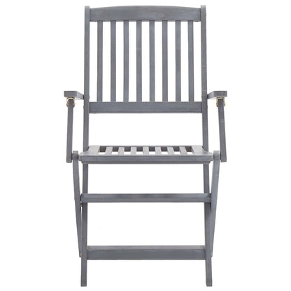 Garden Dining Set | Grey | Solid acacia wood | Medium | Foldable