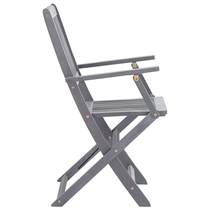 Garden Dining Set | Grey | Solid acacia wood | Medium | Foldable