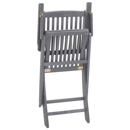 Garden Dining Set | Grey | Solid acacia wood | Medium | Foldable
