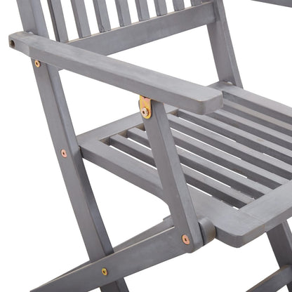 Garden Dining Set | Grey | Solid acacia wood | Medium | Foldable