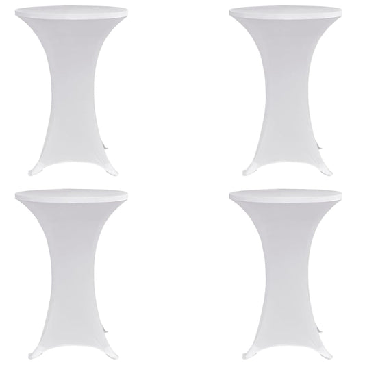 Table Cover | Set of 4 | White | Polyester 90%, Elastane 10% | Ø80 cm