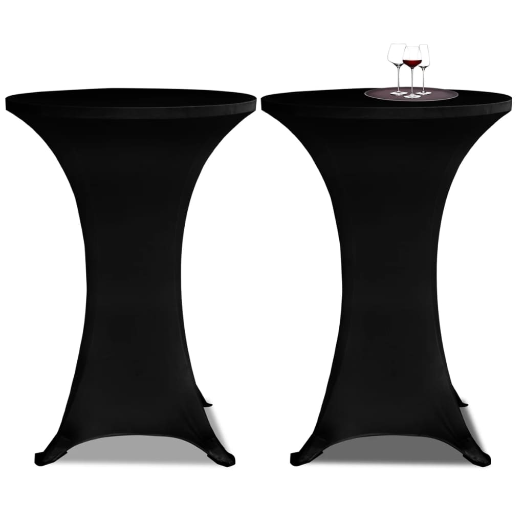 Standing Table Cover Ø60 cm Black Stretch 4 pcs