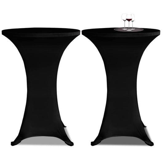 Table Cover | Set of 4 | Black | 90% Polyester, 10% Elastane | Ø80 cm