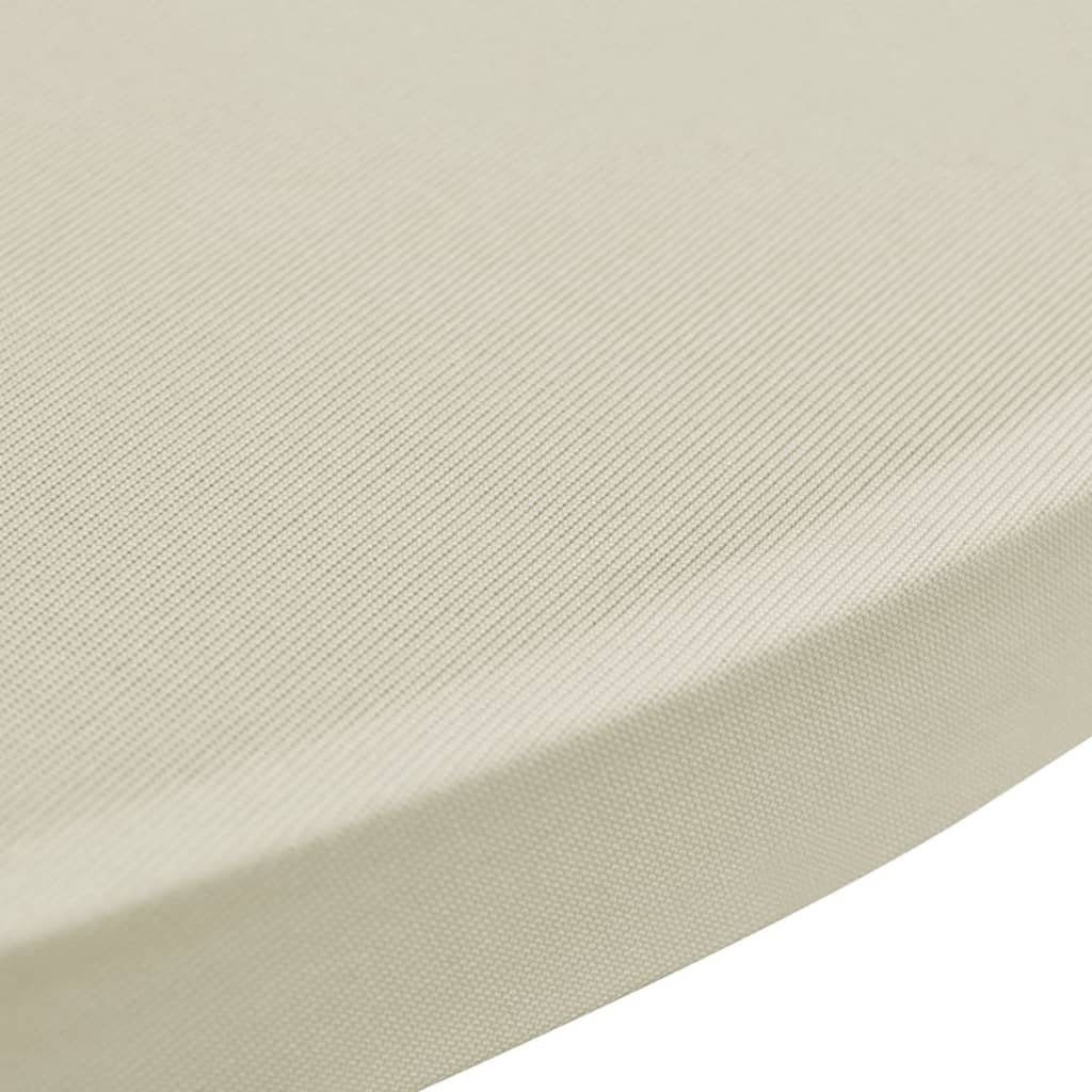 Standing Table Cover Ø60 cm Cream Stretch 4 pcs