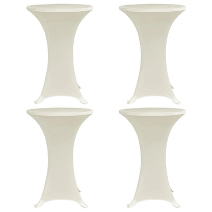 Standing Table Cover Ø80 cm Cream Stretch 4 pcs