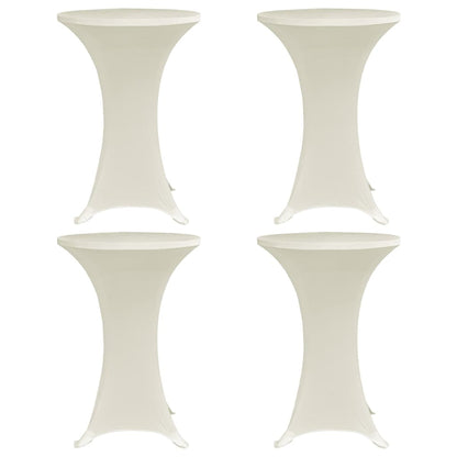 Standing Table Cover Ø80 cm Cream Stretch 4 pcs