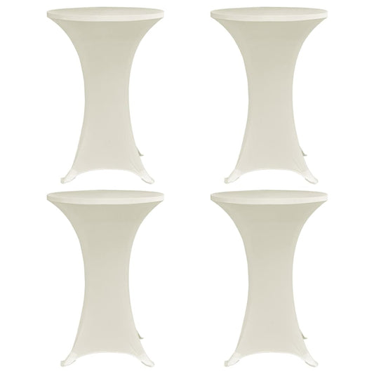 Standing Table Cover Ø80 cm Cream Stretch 4 pcs