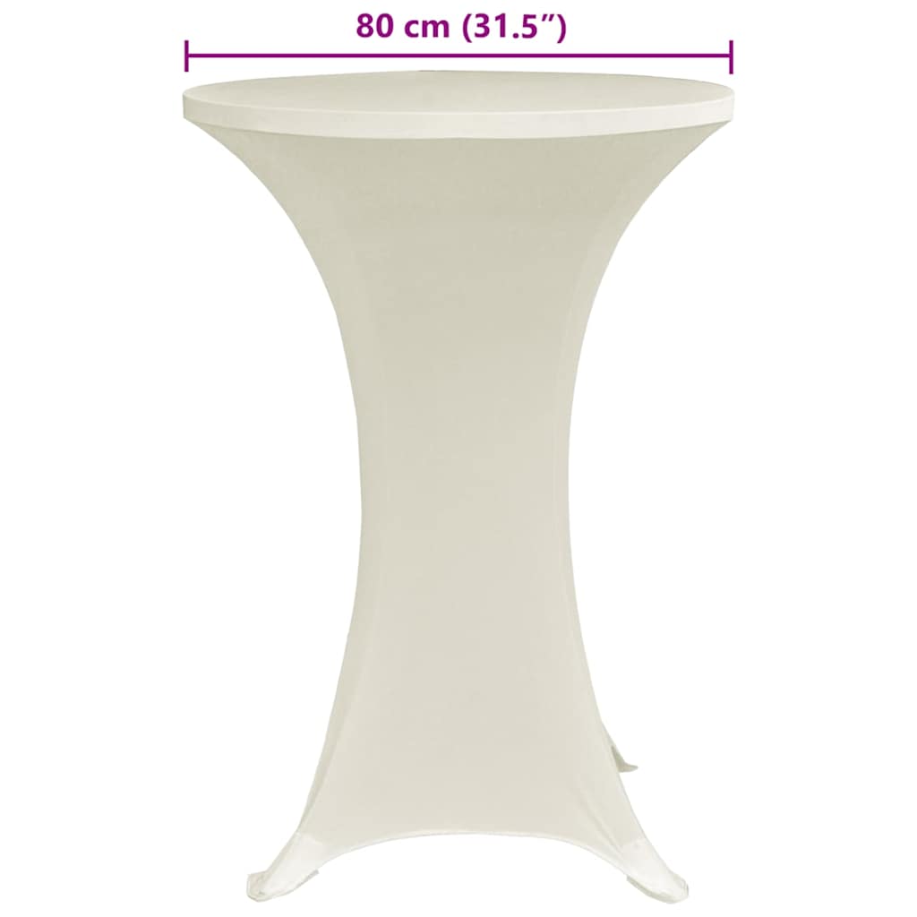 Standing Table Cover Ø80 cm Cream Stretch 4 pcs
