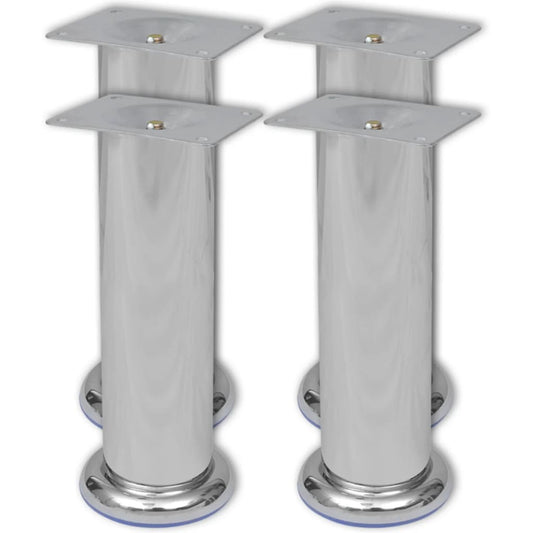 Round Sofa Legs 8 pcs Chrome 180 mm