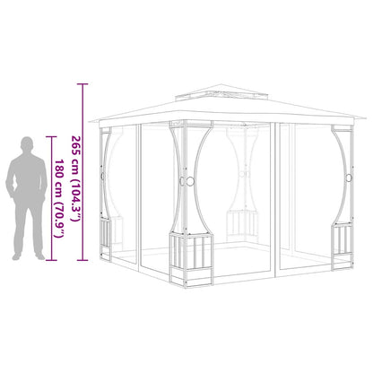 Gazebo with Nets 300x300x265 cm Cream