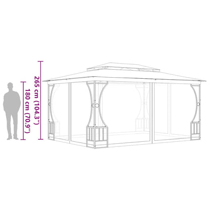 Gazebo with Nets 300x400x265 cm Cream