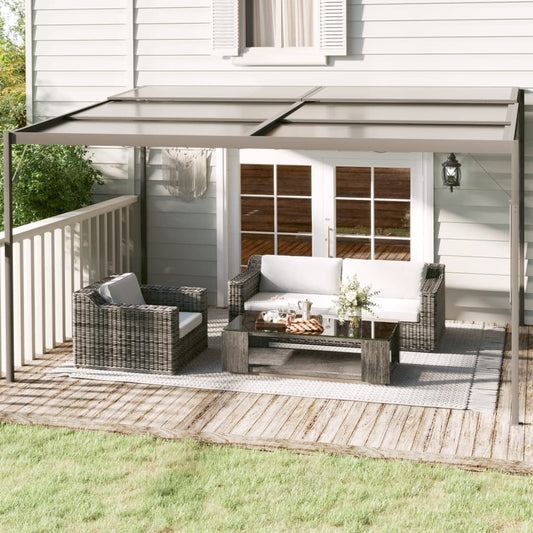 Gazebo with Roof Anthracite 4x3x2.5 m Aluminium and Steel