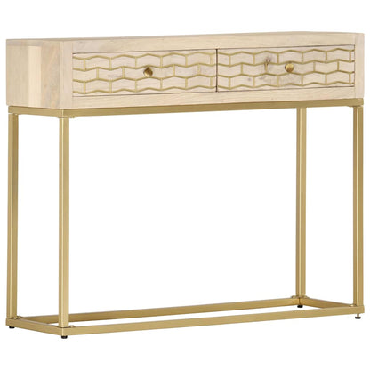 286505 vidaXL Console Table Gold 90x30x75 cm Solid Mango Wood