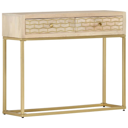 286505 vidaXL Console Table Gold 90x30x75 cm Solid Mango Wood