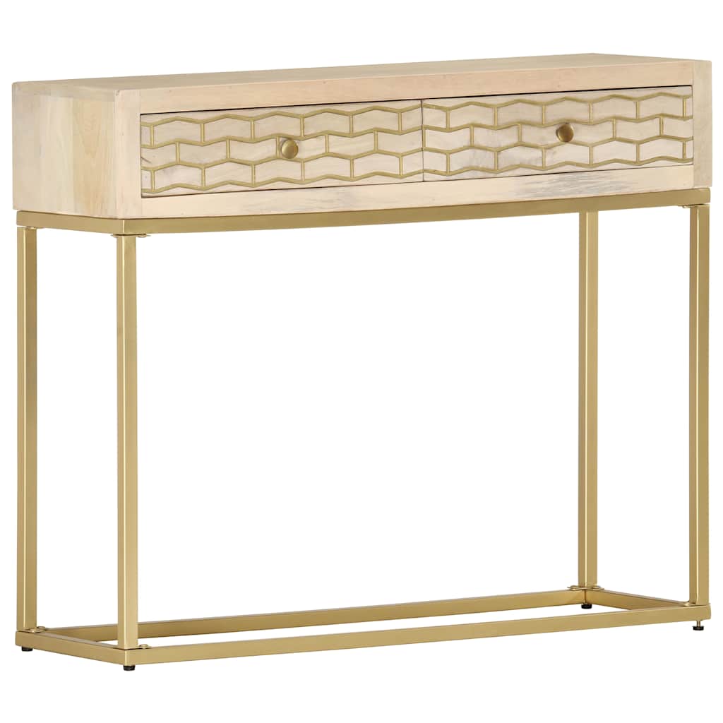 286505 vidaXL Console Table Gold 90x30x75 cm Solid Mango Wood