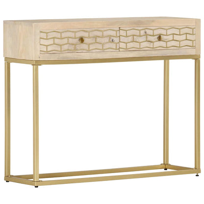 286505 vidaXL Console Table Gold 90x30x75 cm Solid Mango Wood