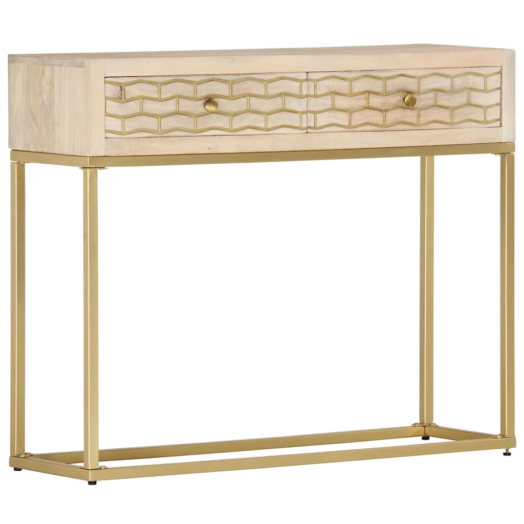 286505 vidaXL Console Table Gold 90x30x75 cm Solid Mango Wood