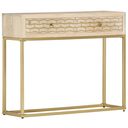 286505 vidaXL Console Table Gold 90x30x75 cm Solid Mango Wood