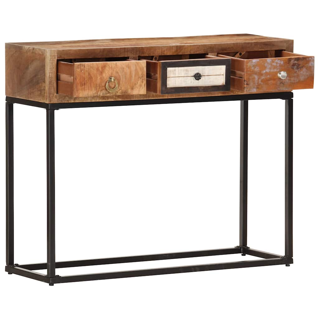 286511 vidaXL Console Table Gold 90x30x75 cm Solid Reclaimed Wood