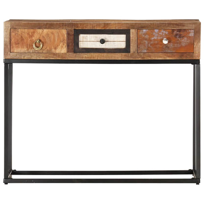 286511 vidaXL Console Table Gold 90x30x75 cm Solid Reclaimed Wood