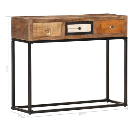 286511 vidaXL Console Table Gold 90x30x75 cm Solid Reclaimed Wood