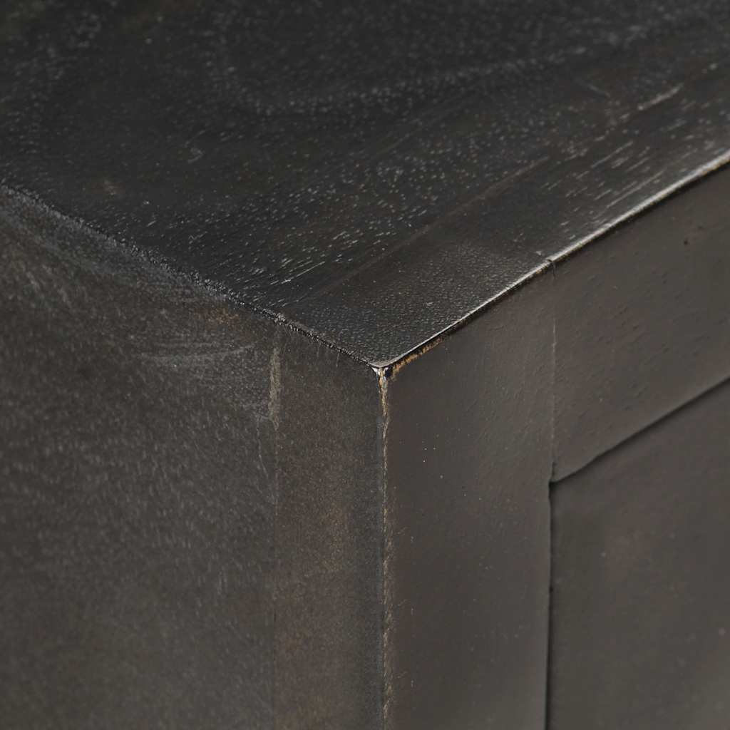 286517 vidaXL Bedside Cabinet Black and Gold 40x30x50 cm Solid Mango Wood