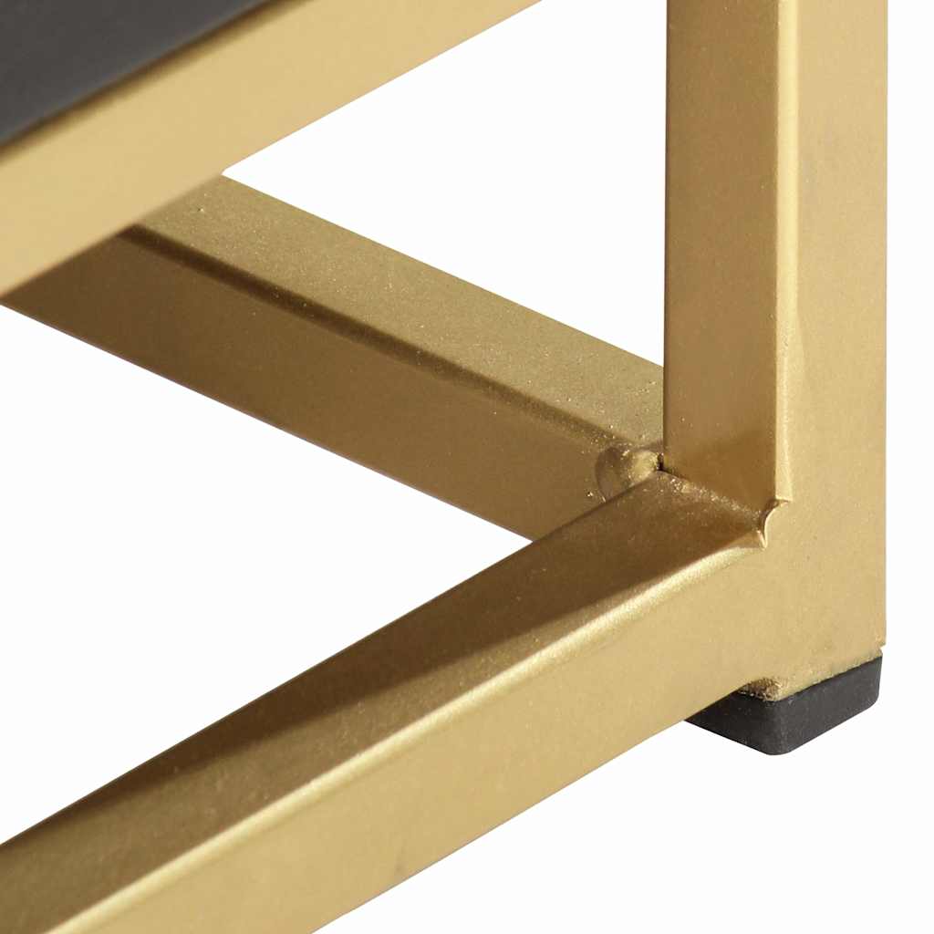 286517 vidaXL Bedside Cabinet Black and Gold 40x30x50 cm Solid Mango Wood