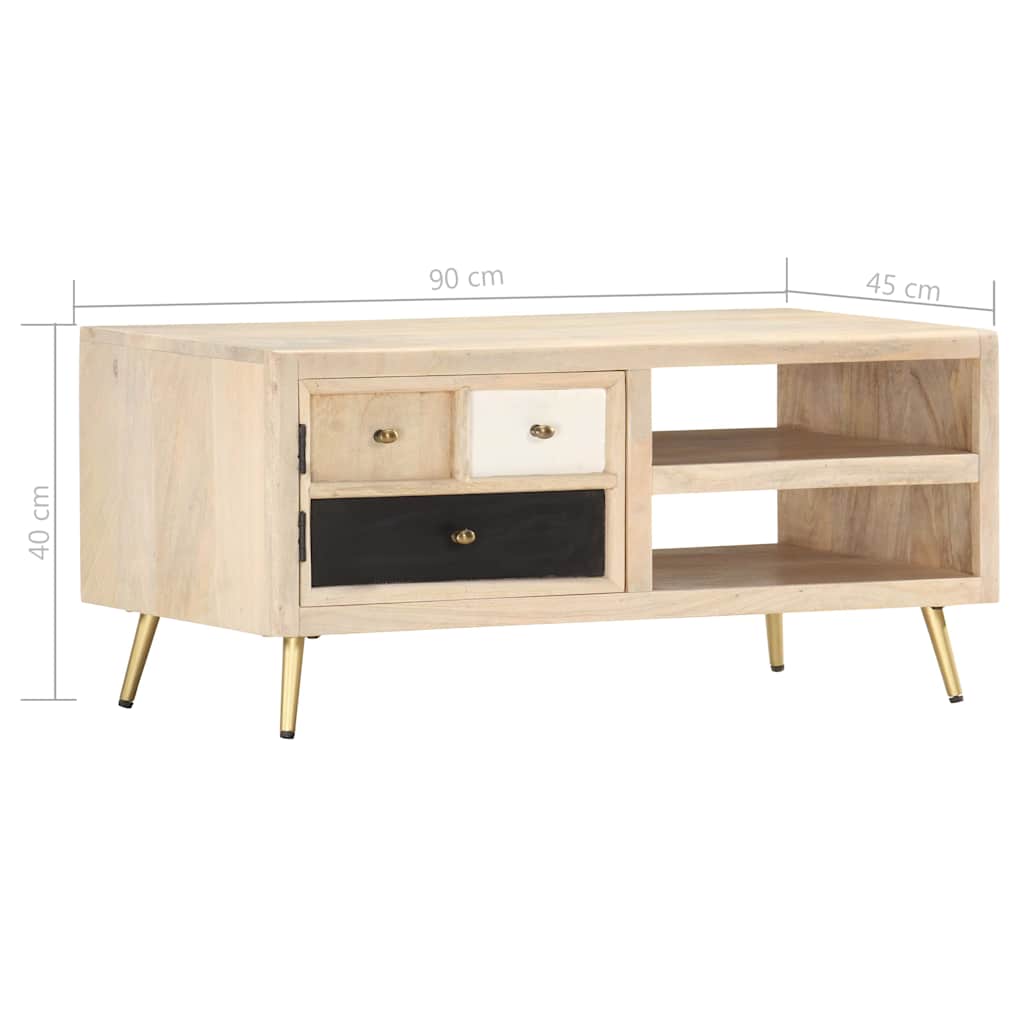 286523 vidaXL Coffee Table 90x45x40 cm Solid Mango Wood