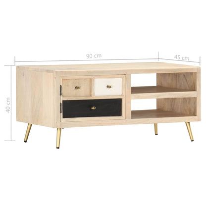 286523 vidaXL Coffee Table 90x45x40 cm Solid Mango Wood