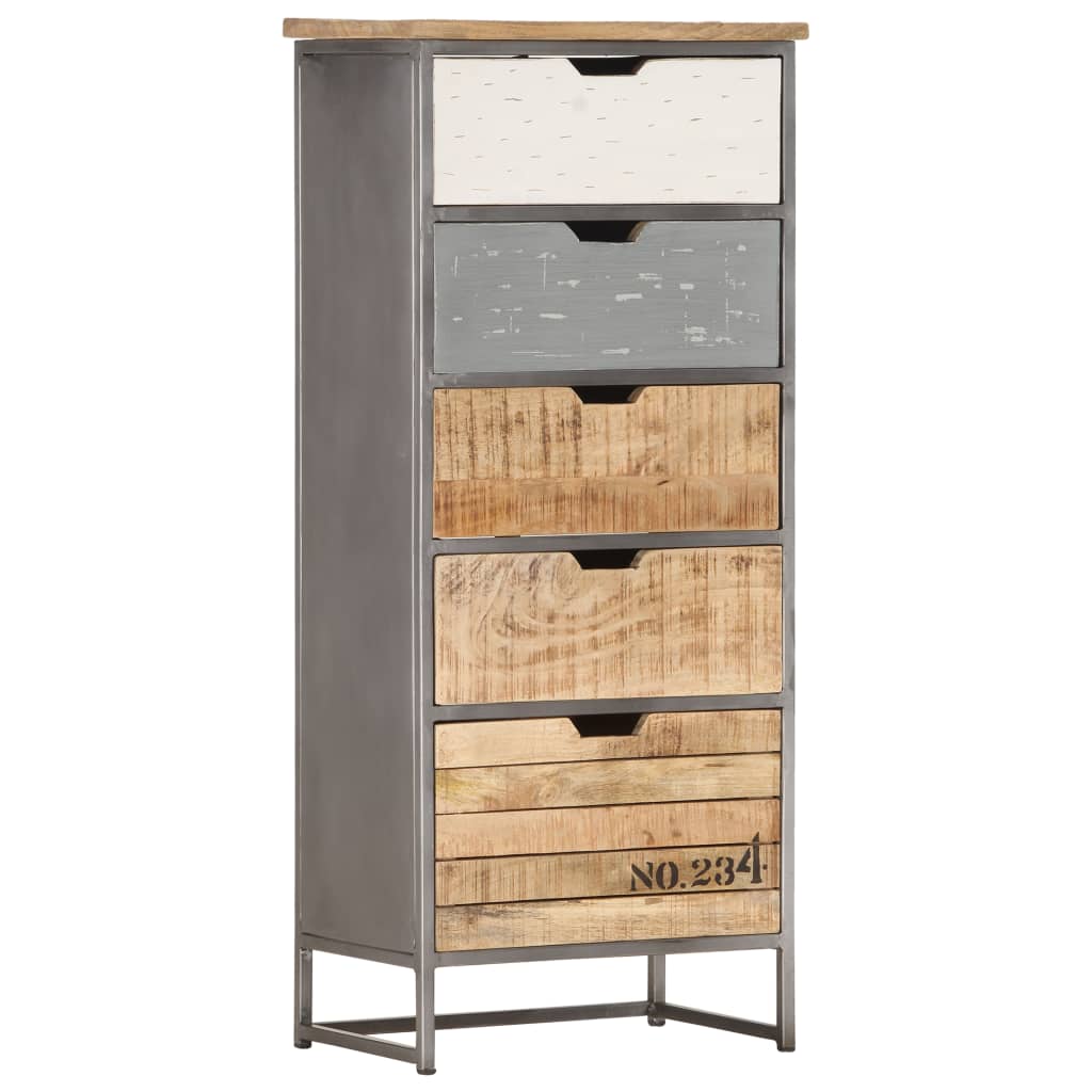 286535 vidaXL Drawer Cabinet 45x30x105 cm Solid Mango Wood