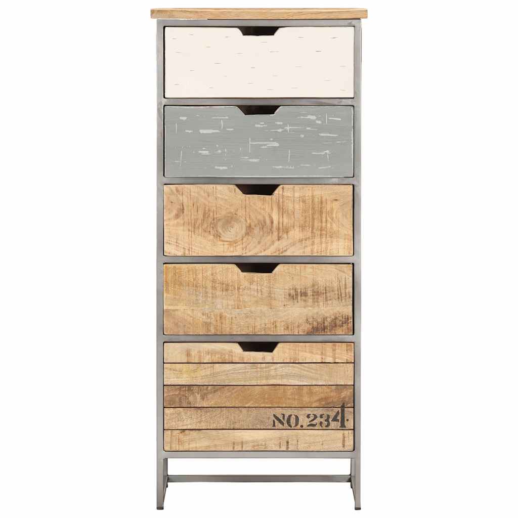 286535 vidaXL Drawer Cabinet 45x30x105 cm Solid Mango Wood