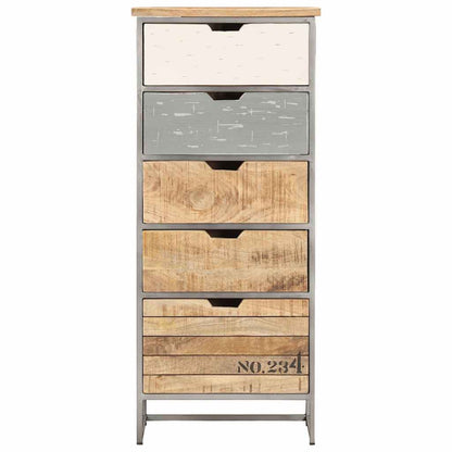 286535 vidaXL Drawer Cabinet 45x30x105 cm Solid Mango Wood