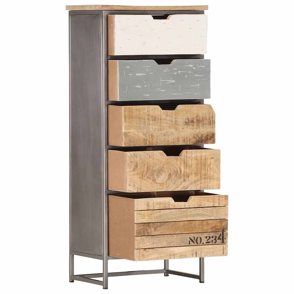 286535 vidaXL Drawer Cabinet 45x30x105 cm Solid Mango Wood