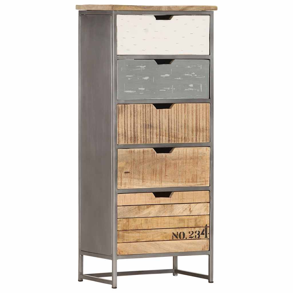 286535 vidaXL Drawer Cabinet 45x30x105 cm Solid Mango Wood