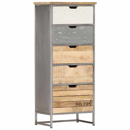 286535 vidaXL Drawer Cabinet 45x30x105 cm Solid Mango Wood
