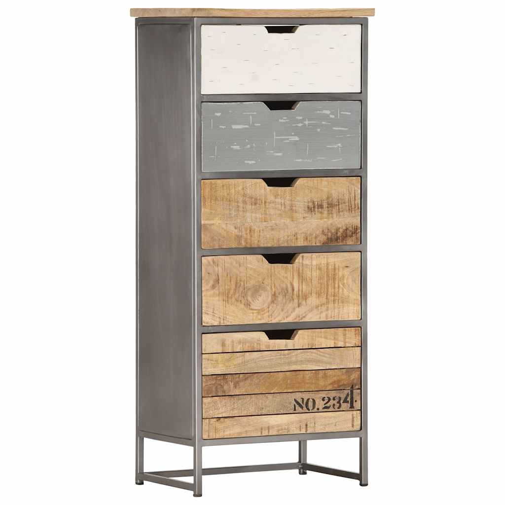 286535 vidaXL Drawer Cabinet 45x30x105 cm Solid Mango Wood