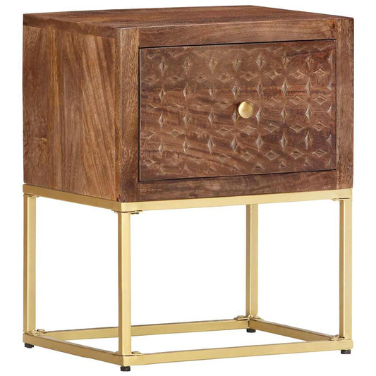 286554 vidaXL Bedside Cabinet 40x30x50 cm Solid Mango Wood