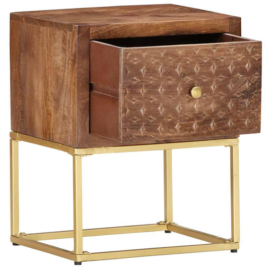 286554 vidaXL Bedside Cabinet 40x30x50 cm Solid Mango Wood