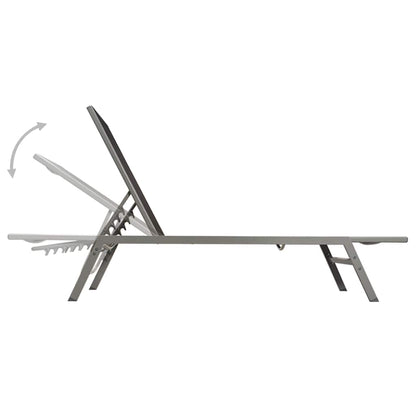 Sun Lounger | Black and Silver | Steel and Textilene | Standard