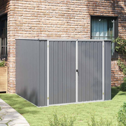 46254 vidaXL Garden Shed Grey 195x198x159 cm Galvanised Steel
