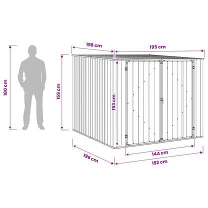 46255 vidaXL Garden Shed Anthracite 195x198x159 cm Galvanised Steel