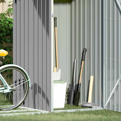 Garden Firewood Shed Grey 245x98x159 cm Galvanised Steel
