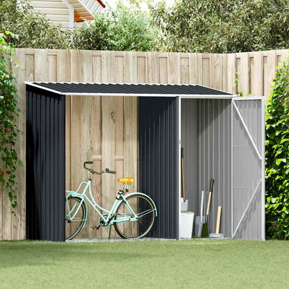 Garden Firewood Shed Anthracite 245x98x159 cm Galvanised Steel