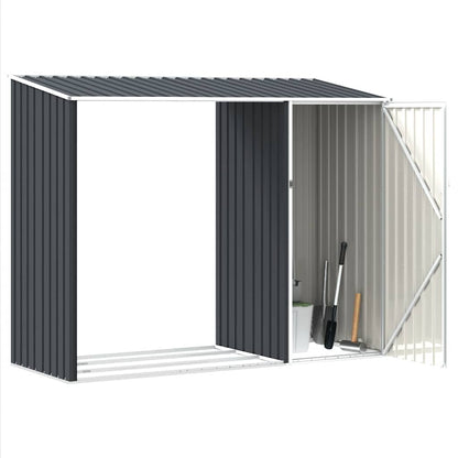 Garden Firewood Shed Anthracite 245x98x159 cm Galvanised Steel